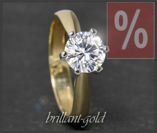 Solitär 1,25ct Brillant Ring aus 585 Gold, VVS2